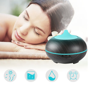 Essential Oil Humidifier Natural Design With Remote + Bonus Three Aroma Oils