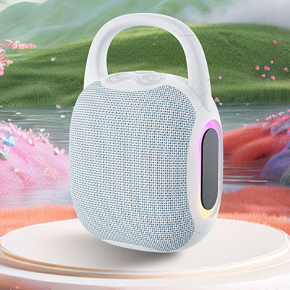 Glowing Beats Bluetooth Mini Speaker with RGB Lights, Multi-Play Support and Portable Outdoor Hook