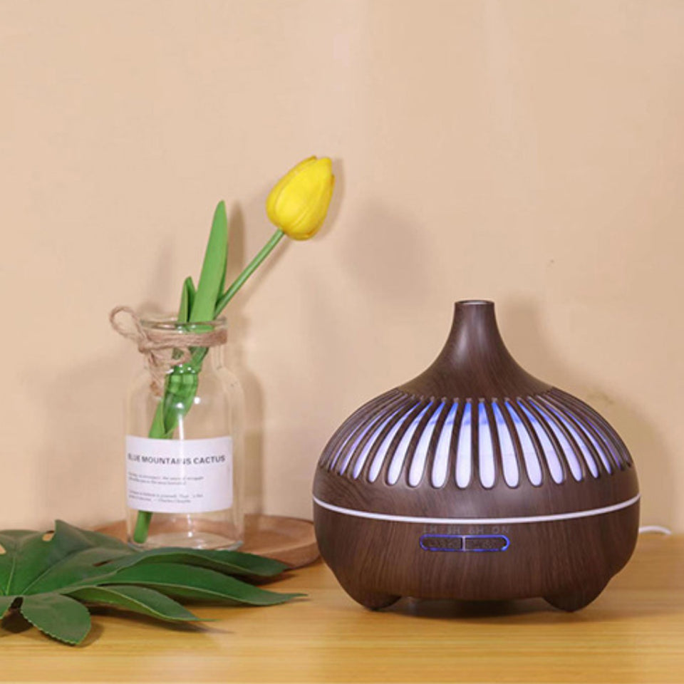 Essential Oil Humidifier in Six Natural Design With Remote + Bonus Three Aroma Oils