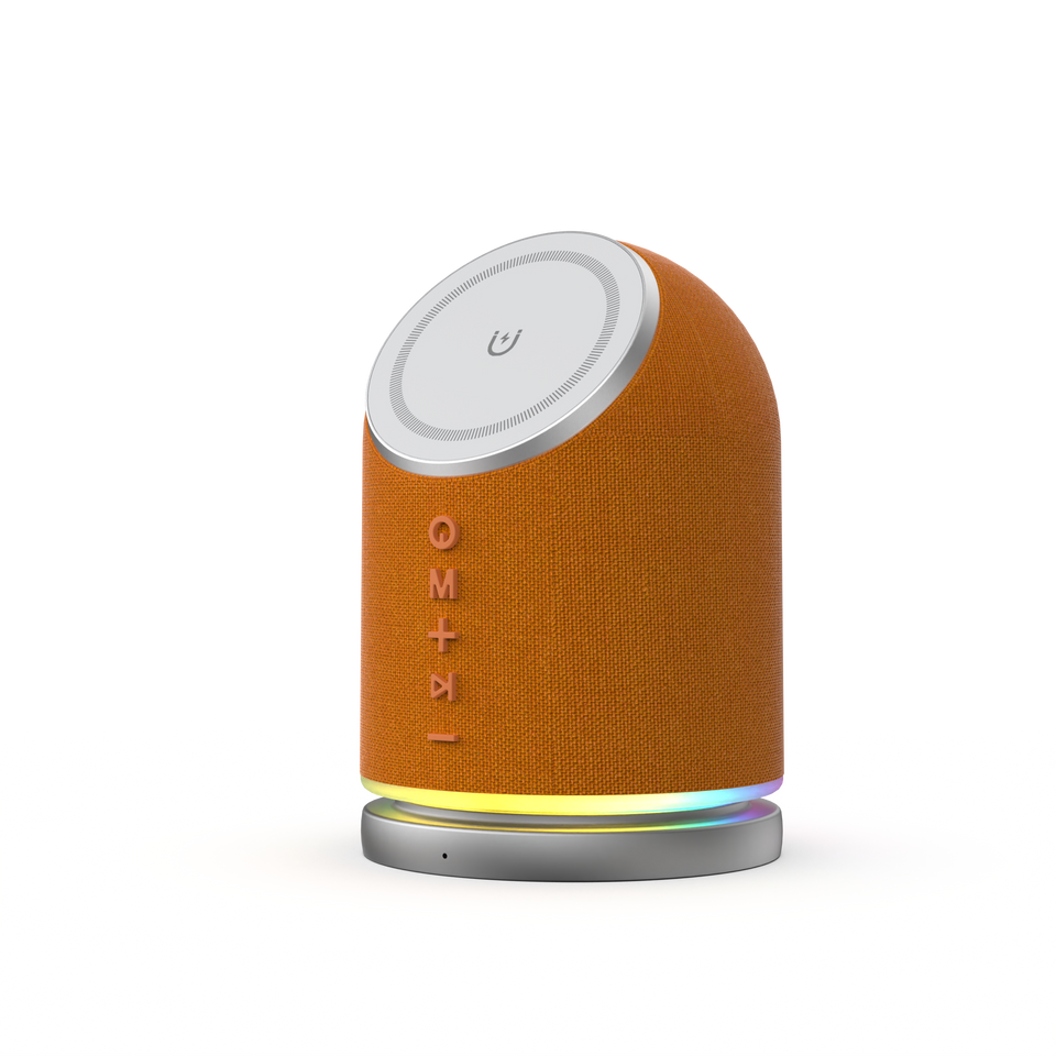 Mood-Enhancing Wireless Charging Bluetooth Speaker with RGB Lights & Stereo Sound Vista Shops
