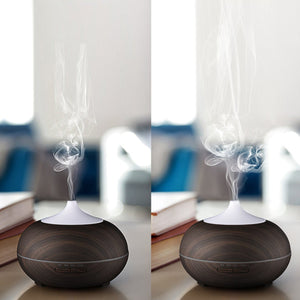 Essential Oil Humidifier Natural Design With Remote + Bonus Three Aroma Oils