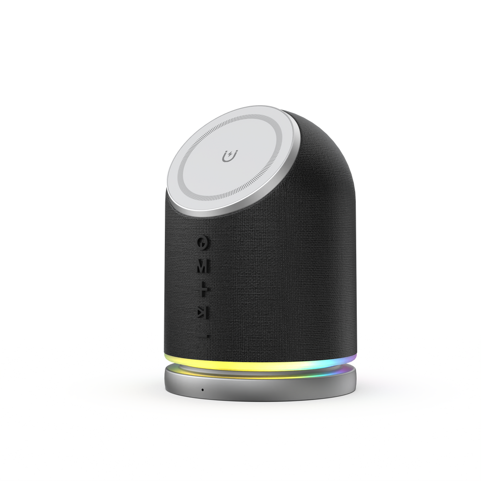 Mood-Enhancing Wireless Charging Bluetooth Speaker with RGB Lights & Stereo Sound Vista Shops
