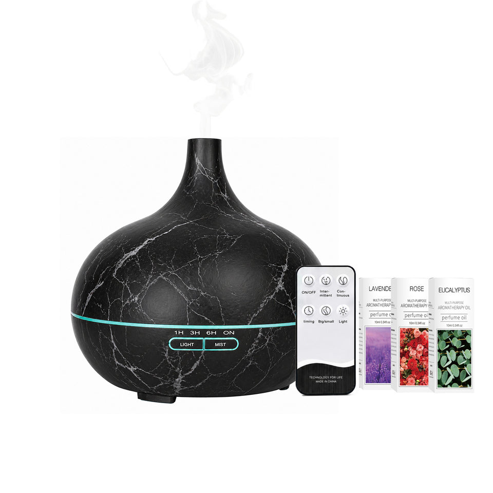Essential Oil Humidifier in Six Natural Design With Remote + Bonus Three Aroma Oils