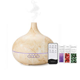 Essential Oil Humidifier in Six Natural Design With Remote + Bonus Three Aroma Oils