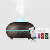 Essential Oil Humidifier Natural Design With Remote + Bonus Three Aroma Oils