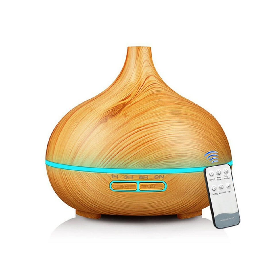 Essential Oil Humidifier in Six Natural Design With Remote + Bonus Three Aroma Oils