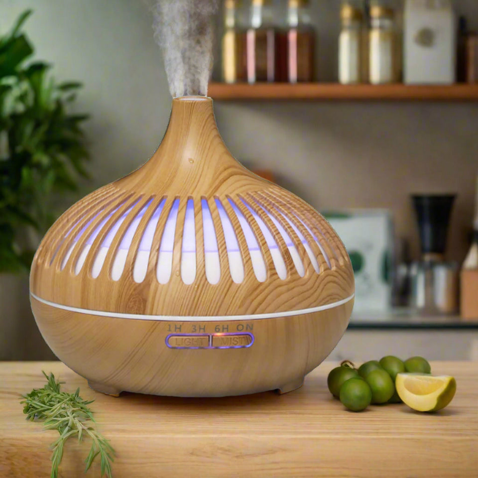 Essential Oil Humidifier in Six Natural Design With Remote + Bonus Three Aroma Oils