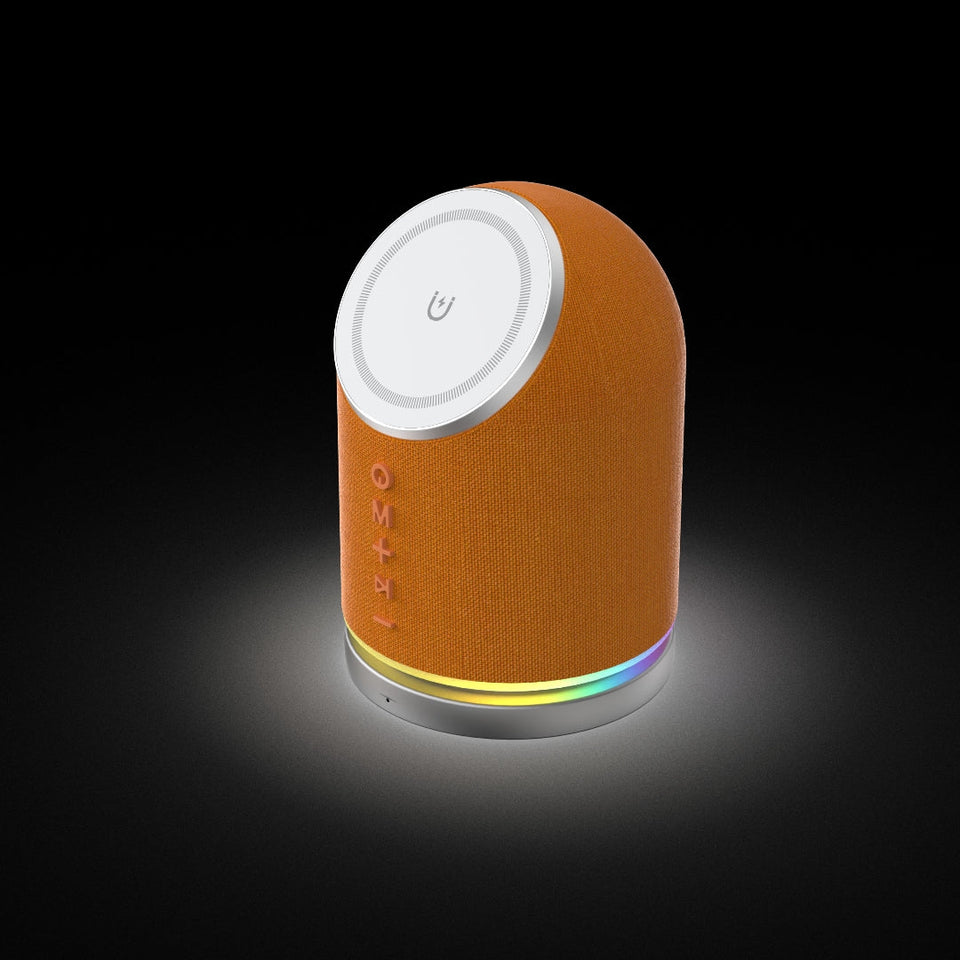 Mood-Enhancing Wireless Charging Bluetooth Speaker with RGB Lights & Stereo Sound Vista Shops