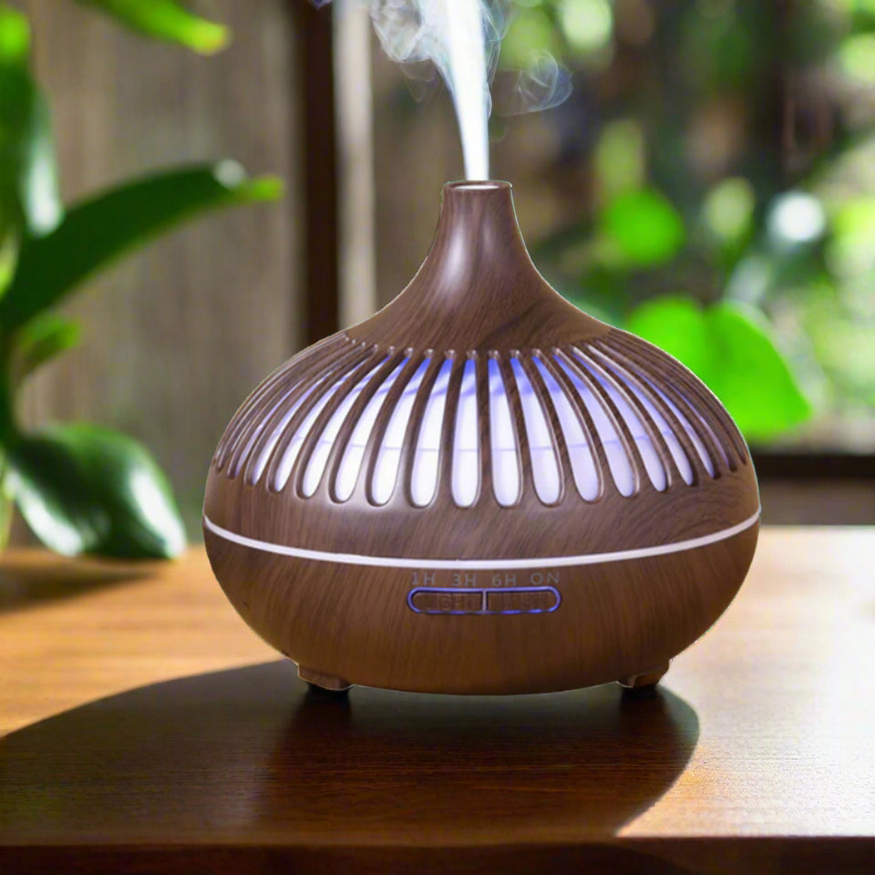 Essential Oil Humidifier in Six Natural Design With Remote + Bonus Three Aroma Oils