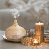 Essential Oil Humidifier in Six Natural Design With Remote + Bonus Three Aroma Oils