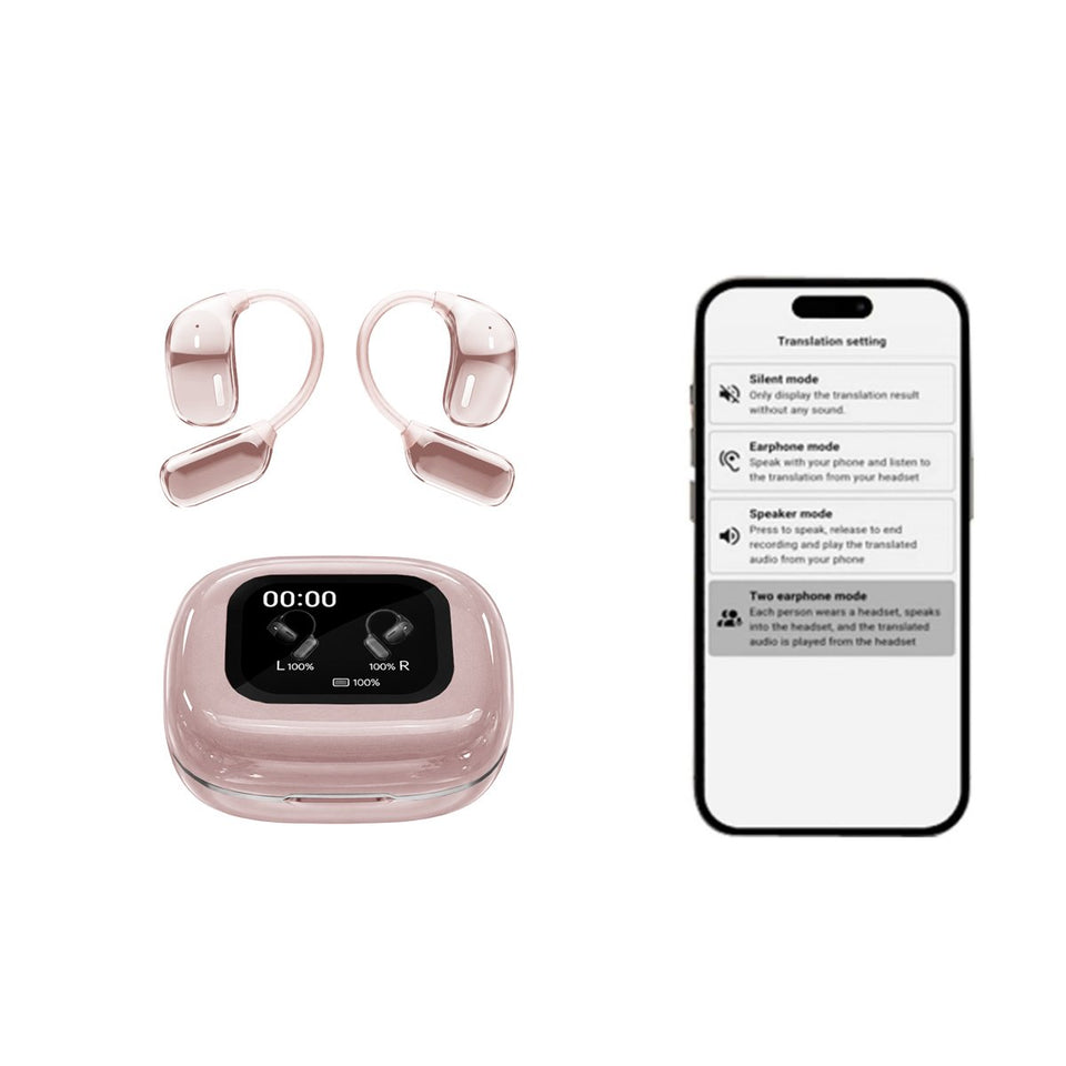 AI 3 in 1 Global Language Translator And Bluetooth Open Earphones