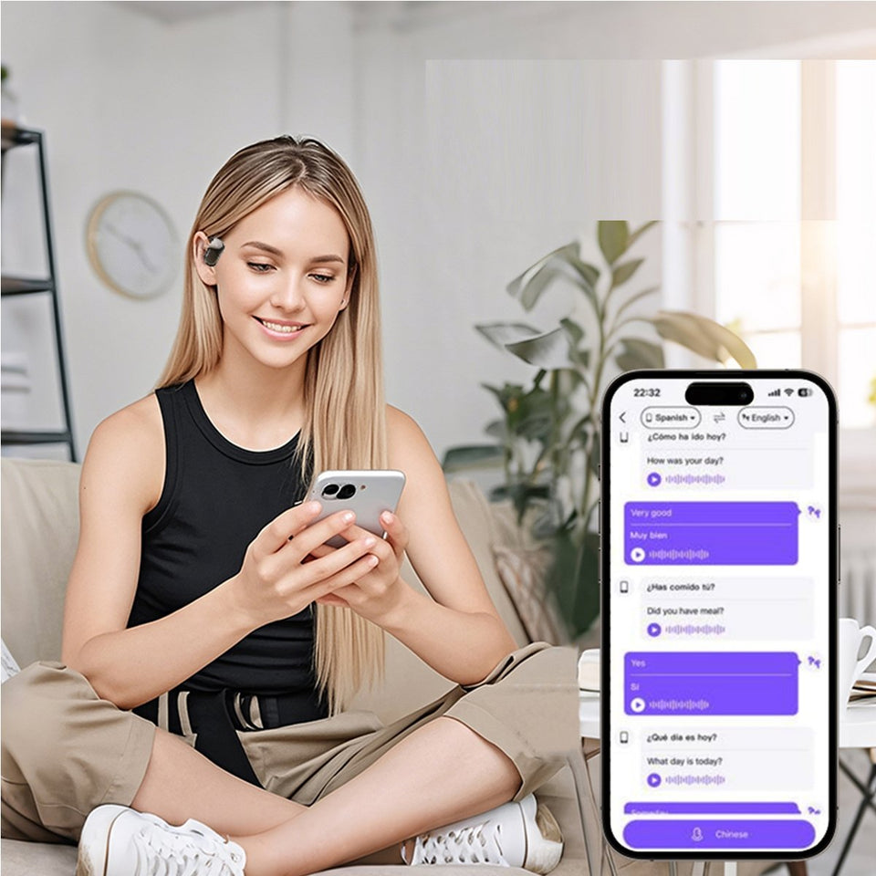 AI 3 in 1 Global Language Translator And Bluetooth Open Earphones