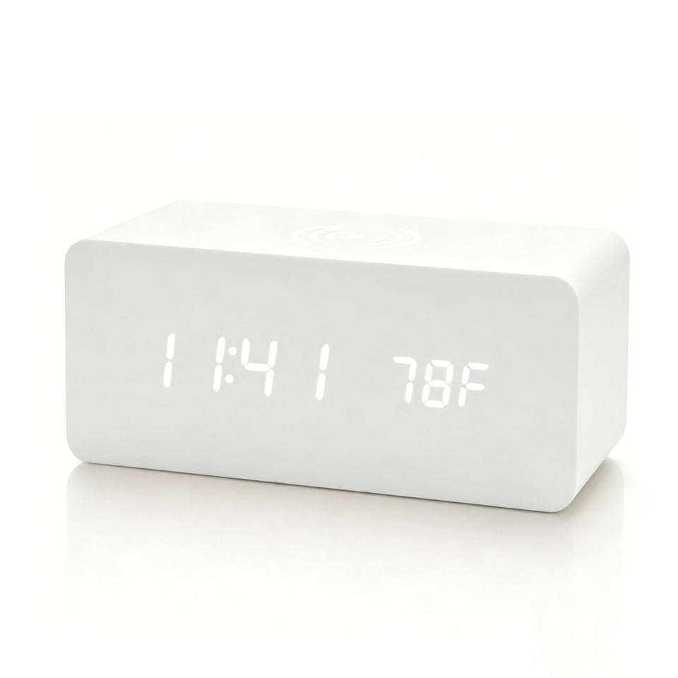 Aura Digital Hub Wireless Charging + LED Alarm Clock And Temperature
