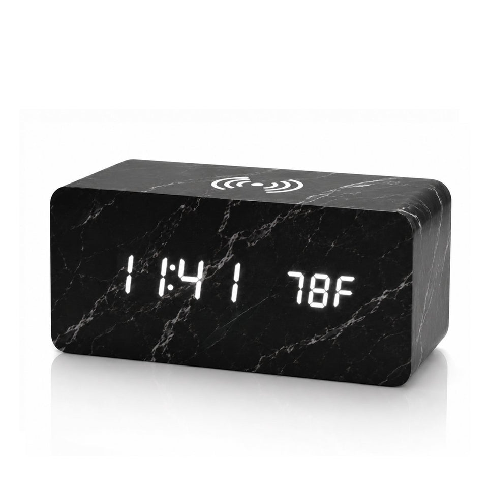 Aura Digital Hub Wireless Charging + LED Alarm Clock And Temperature