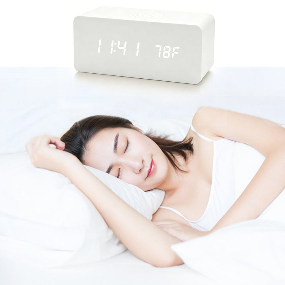 Aura Digital Hub Wireless Charging + LED Alarm Clock And Temperature