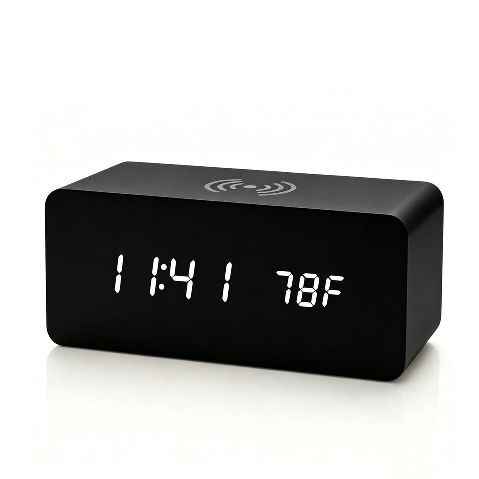 Aura Digital Hub Wireless Charging + LED Alarm Clock And Temperature