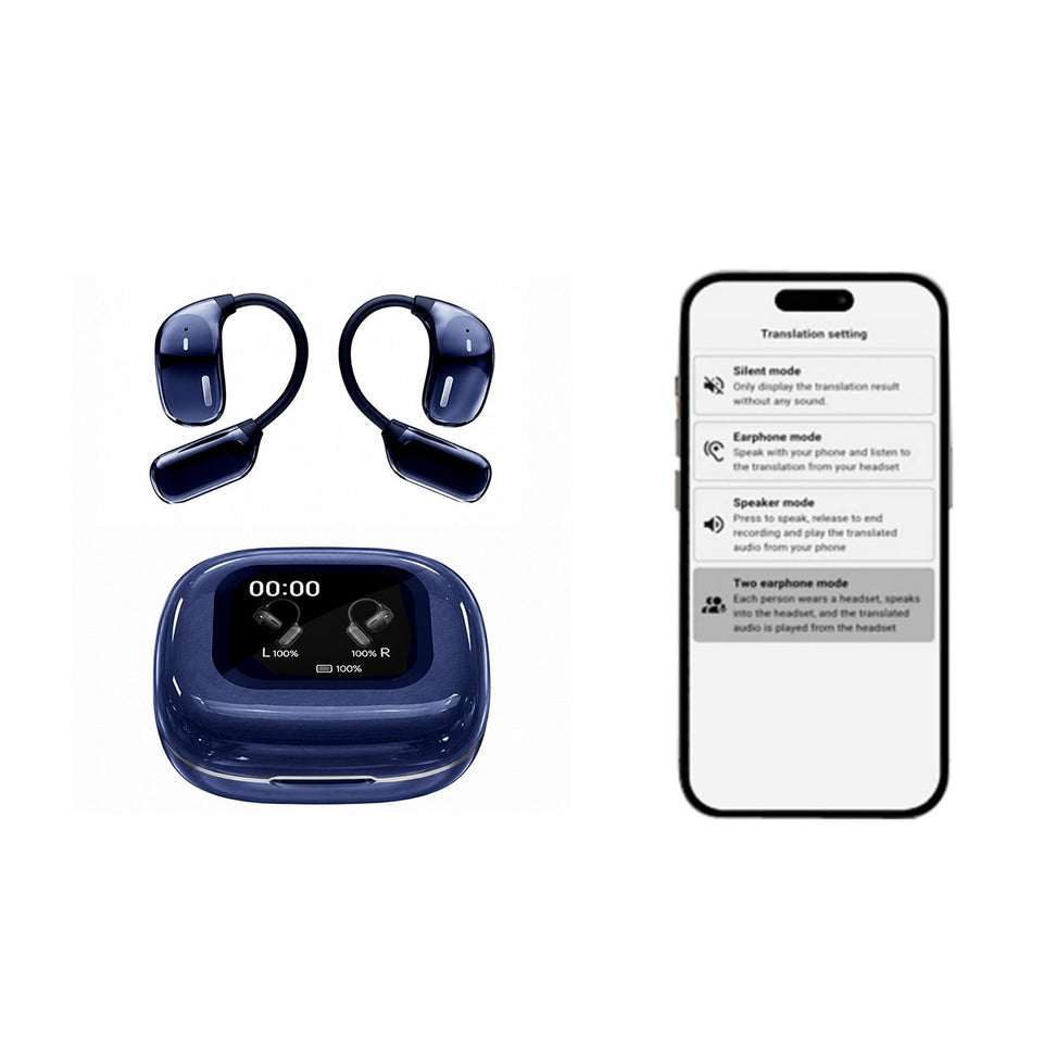 AI 3 in 1 Global Language Translator And Bluetooth Open Earphones