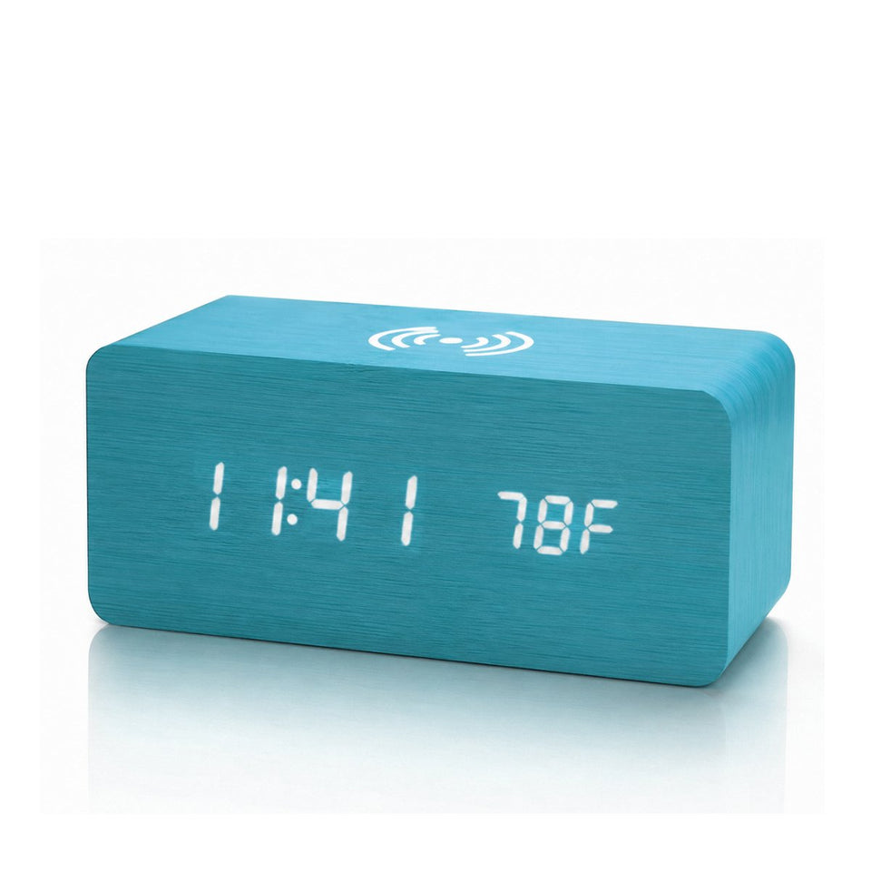 Aura Digital Hub Wireless Charging + LED Alarm Clock And Temperature
