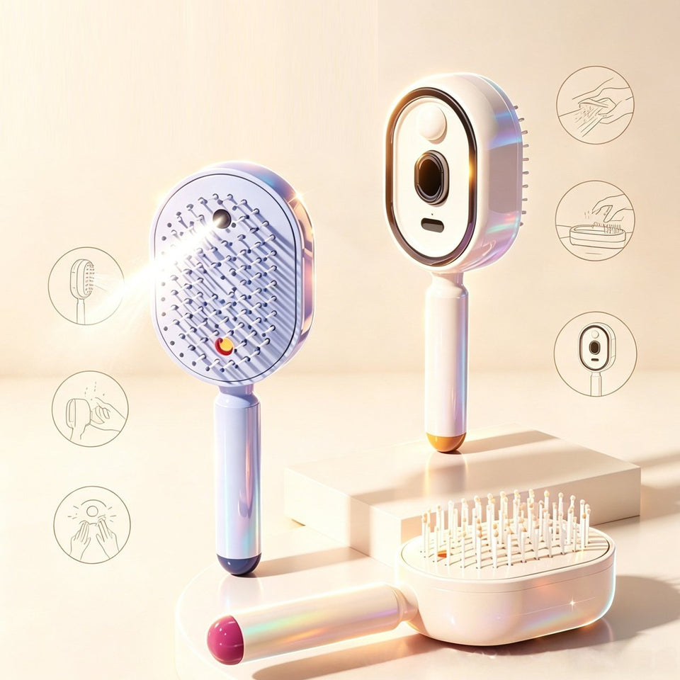 Silk Stream Mist Brush Electric Anti-Static Oil Spray Massager