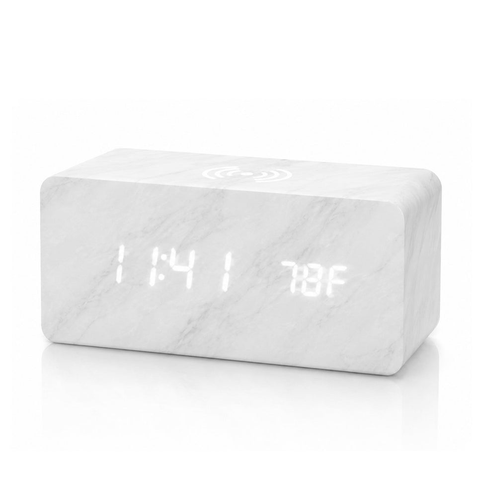 Aura Digital Hub Wireless Charging + LED Alarm Clock And Temperature