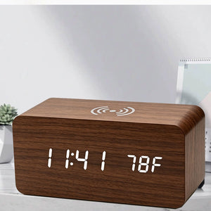 Aura Digital Hub Wireless Charging + LED Alarm Clock And Temperature