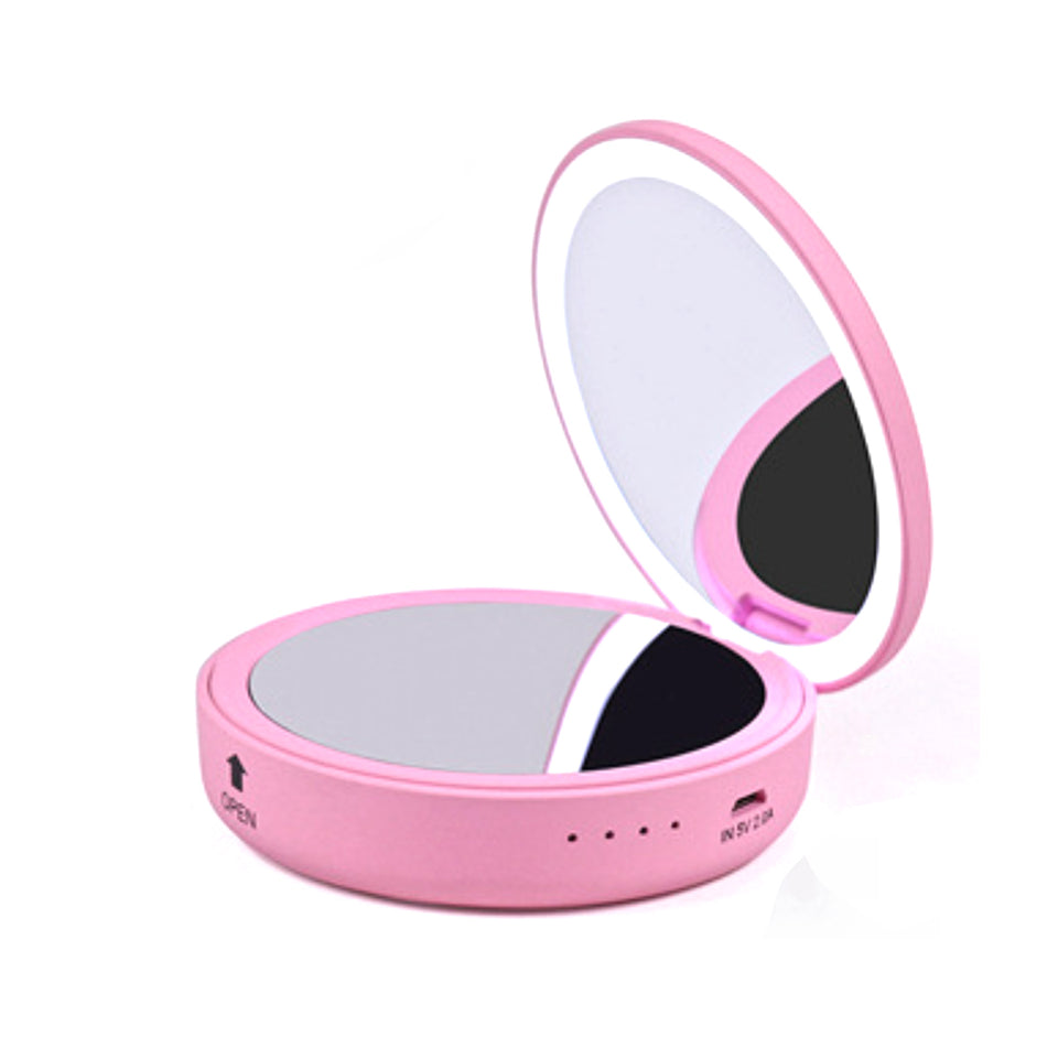 Compact Mirror With Portable Phone Charger