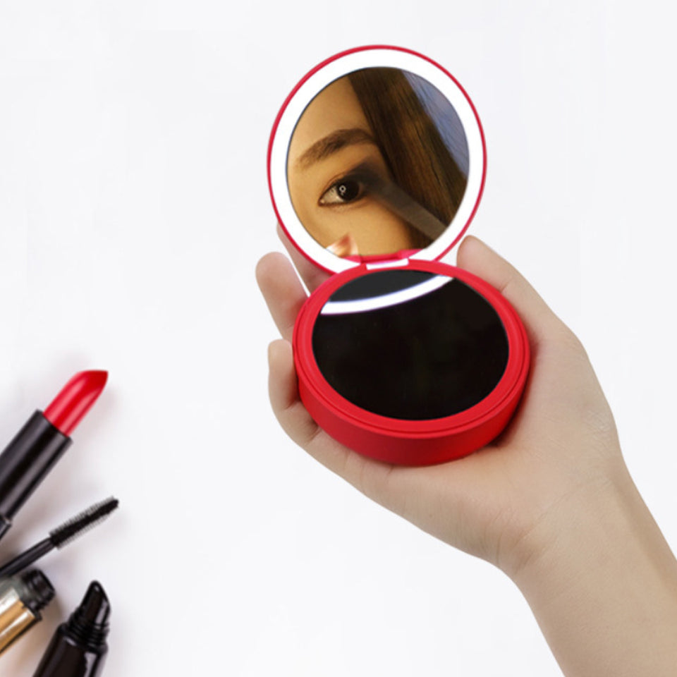 Compact Mirror With Portable Phone Charger