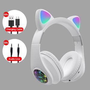 Cute Cat Earphones Wireless Bluetooth Headphones